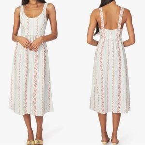 New WeWoreWhat Floral Victorian Print Linen Blend Dress
